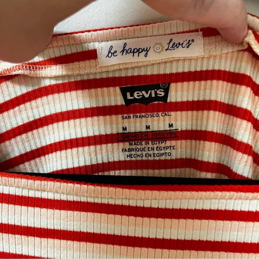 Levi’s Striped Short Sleeve shirt with ruffles-Size Girls M- NWT - Picture 6 of 9